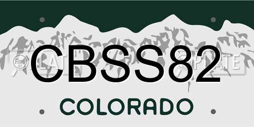 CBSS82 Colorado License Plate