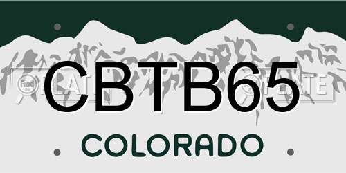 CBTB65 Colorado License Plate