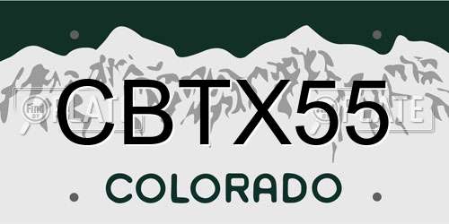 CBTX55 Colorado License Plate