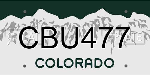 CBU477 Colorado License Plate