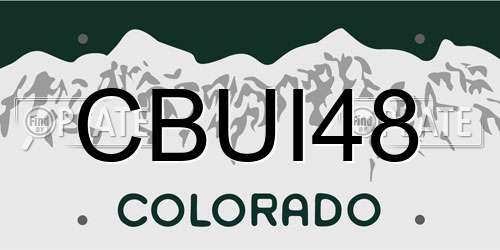 CBUI48 Colorado License Plate