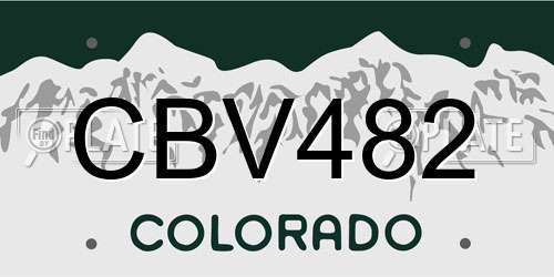 CBV482 Colorado License Plate