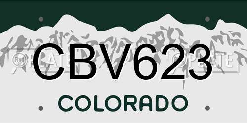 CBV623 Colorado License Plate