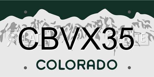 CBVX35 Colorado License Plate