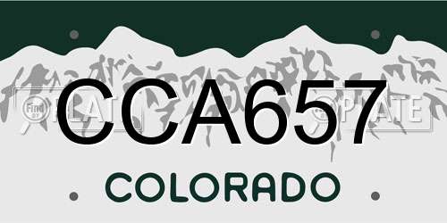CCA657 Colorado License Plate