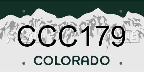 CCC179 Colorado License Plate