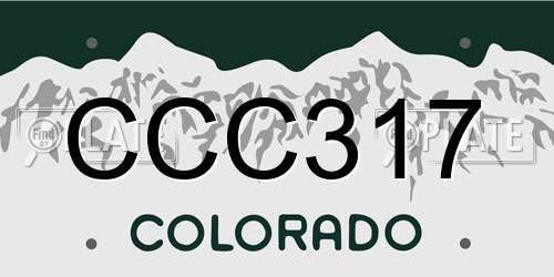 CCC317 Colorado License Plate
