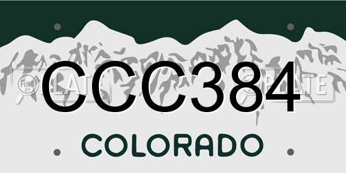 CCC384 Colorado License Plate