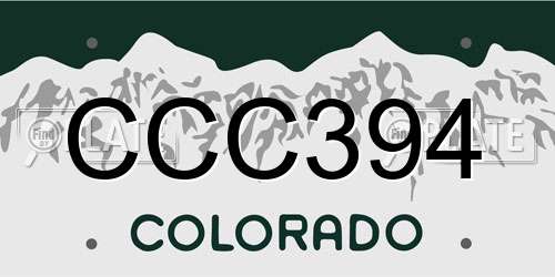 CCC394 Colorado License Plate
