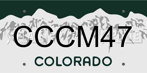 CCCM47 Colorado License Plate