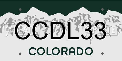 CCDL33 Colorado License Plate