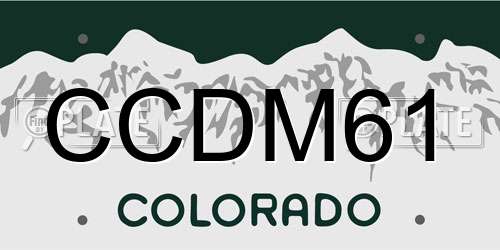 CCDM61 Colorado License Plate
