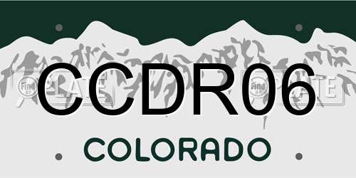 CCDR06 Colorado License Plate