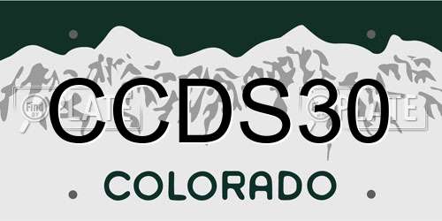 CCDS30 Colorado License Plate