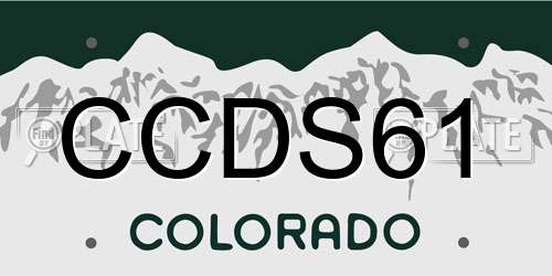 CCDS61 Colorado License Plate