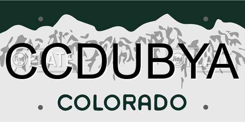 CCDUBYA Colorado License Plate