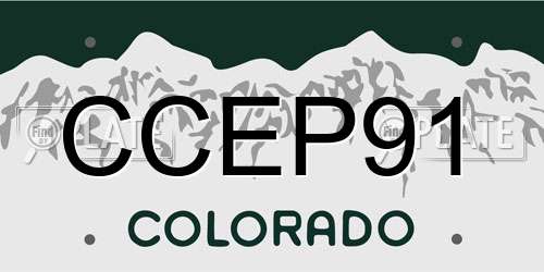 CCEP91 Colorado License Plate