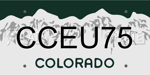 CCEU75 Colorado License Plate
