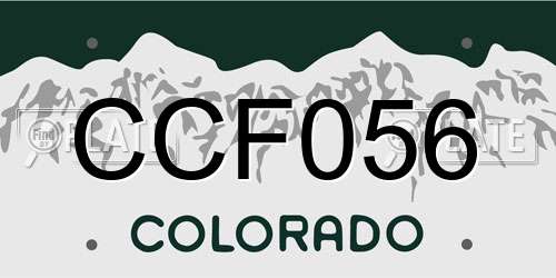 CCF056 Colorado License Plate