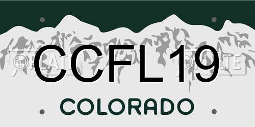 CCFL19 Colorado License Plate