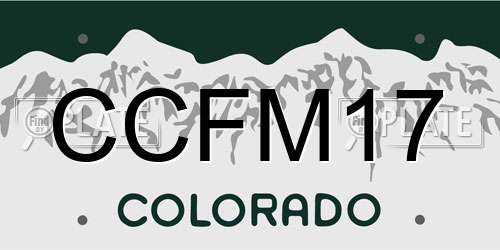 CCFM17 Colorado License Plate