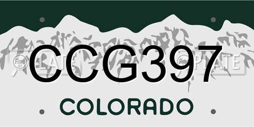 CCG397 Colorado License Plate