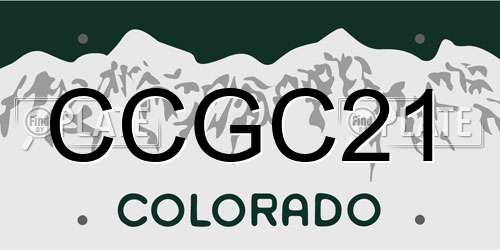 CCGC21 Colorado License Plate