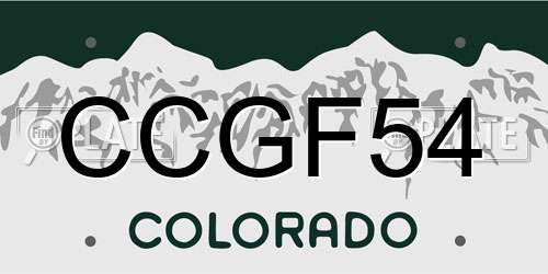 CCGF54 Colorado License Plate