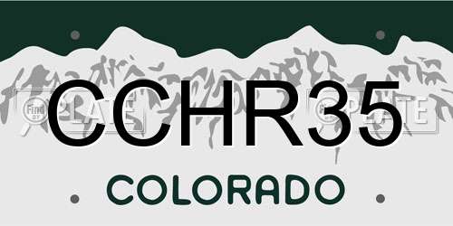 CCHR35 Colorado License Plate