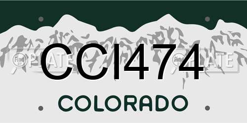 CCI474 Colorado License Plate