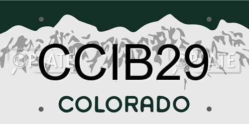 CCIB29 Colorado License Plate