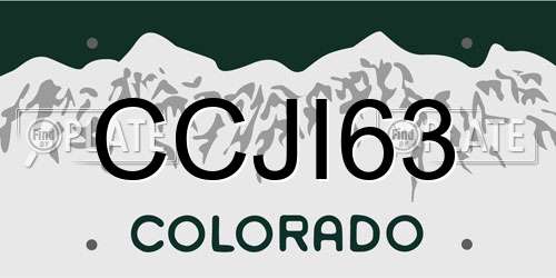 CCJI63 Colorado License Plate