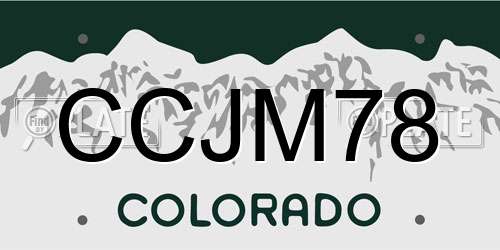 CCJM78 Colorado License Plate