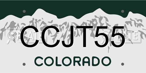 CCJT55 Colorado License Plate