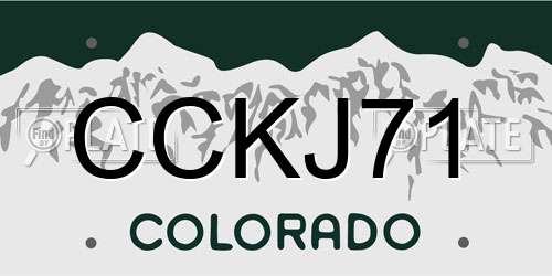 CCKJ71 Colorado License Plate
