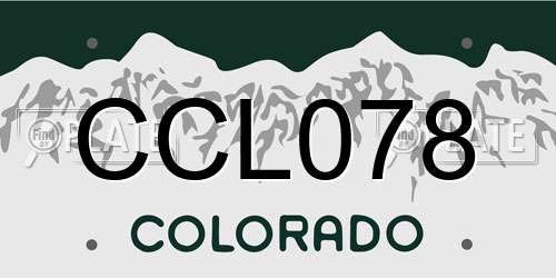 CCL078 Colorado License Plate