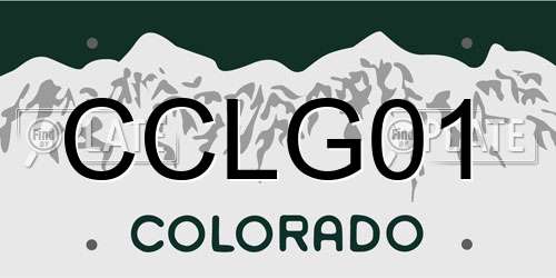 CCLG01 Colorado License Plate