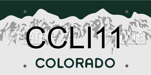 CCLI11 Colorado License Plate
