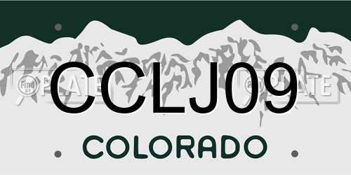 CCLJ09 Colorado License Plate