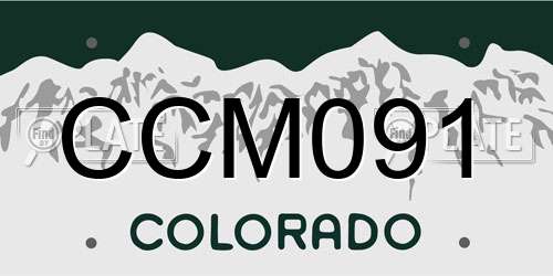 CCM091 Colorado License Plate