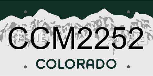 CCM2252 Colorado License Plate