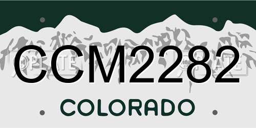 CCM2282 Colorado License Plate