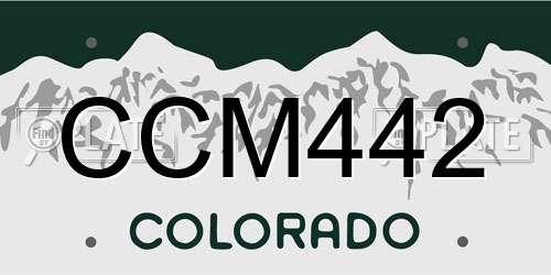 CCM442 Colorado License Plate