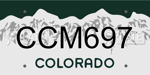 CCM697 Colorado License Plate
