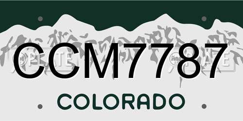 CCM7787 Colorado License Plate