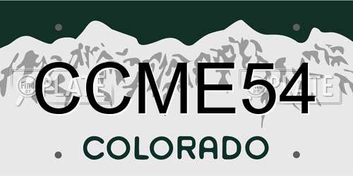 CCME54 Colorado License Plate