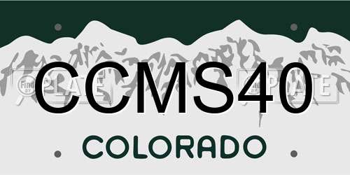 CCMS40 Colorado License Plate