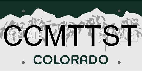 CCMTTST Colorado License Plate