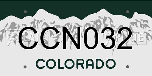 CCN032 Colorado License Plate