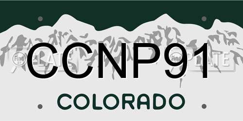 CCNP91 Colorado License Plate